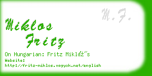 miklos fritz business card
